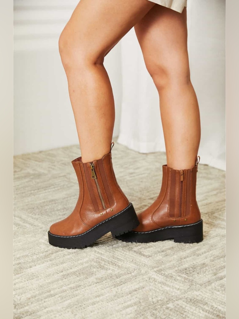 Forever Link Side Zip Platform Boots - Picture 3 of 5